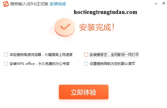 cài đặt kết thúc