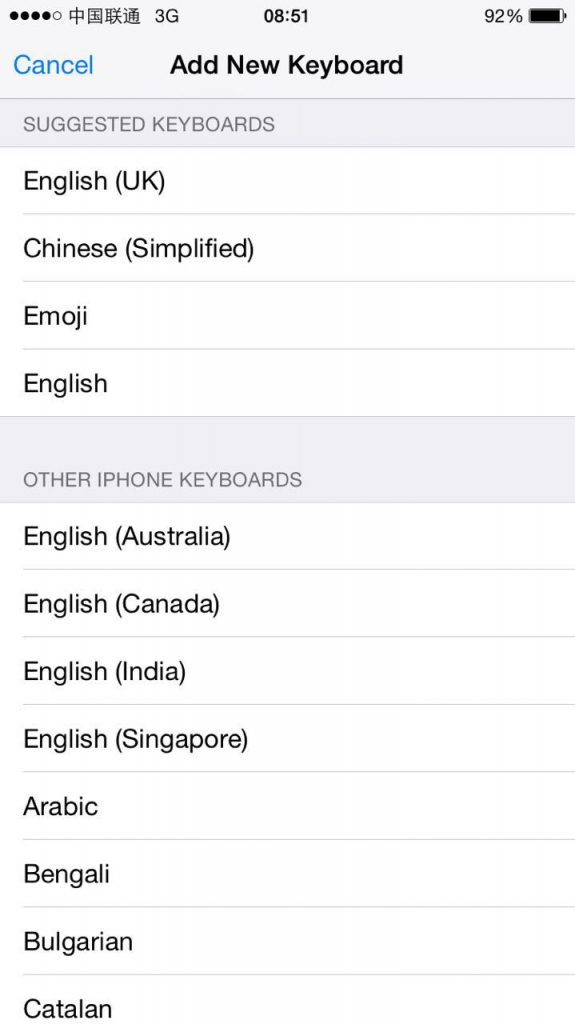 gõ tiếng trung trên iphone chọn phồn thể hoặc giản thể