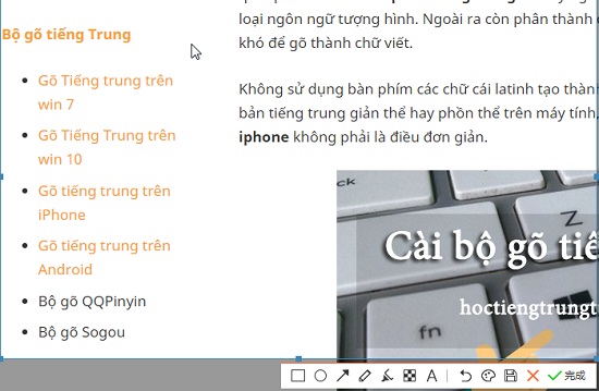 hoàn thành chụp màn hình
