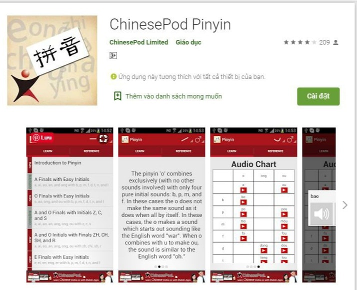  ChinesePod Pinyin là ứng dụng học tiếng Trung trên PC