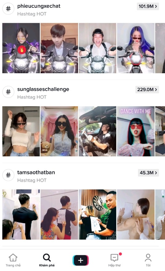 hashtag trend nổi bật trên tiktok