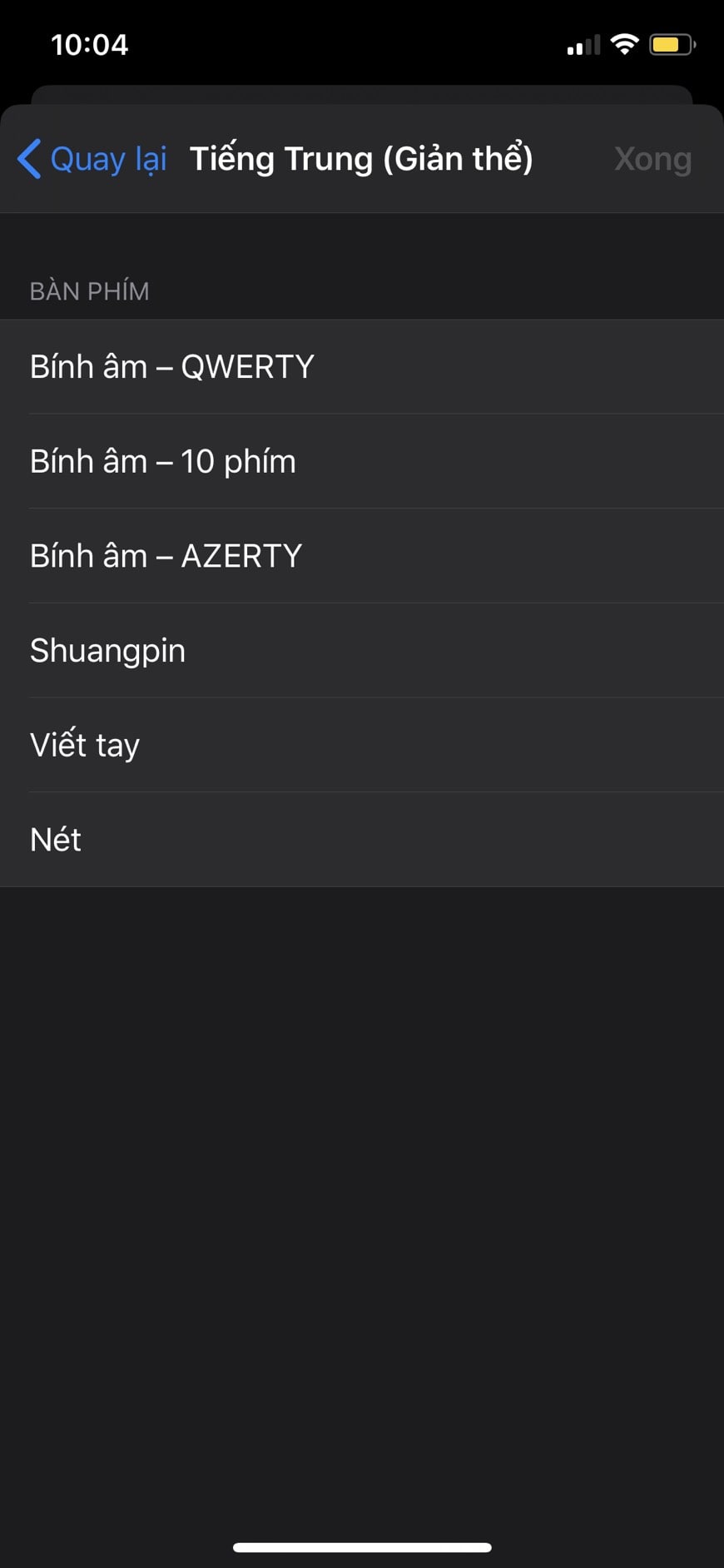 chọn bính âm qwerty